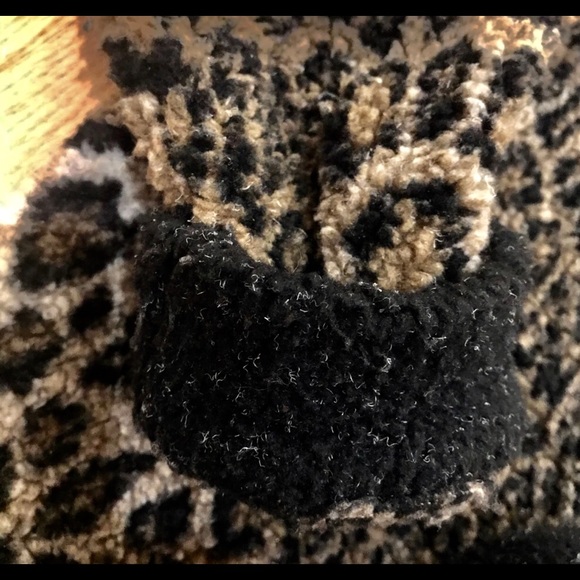 Animal print faux fur jacket kids sz Small - Picture 5 of 8